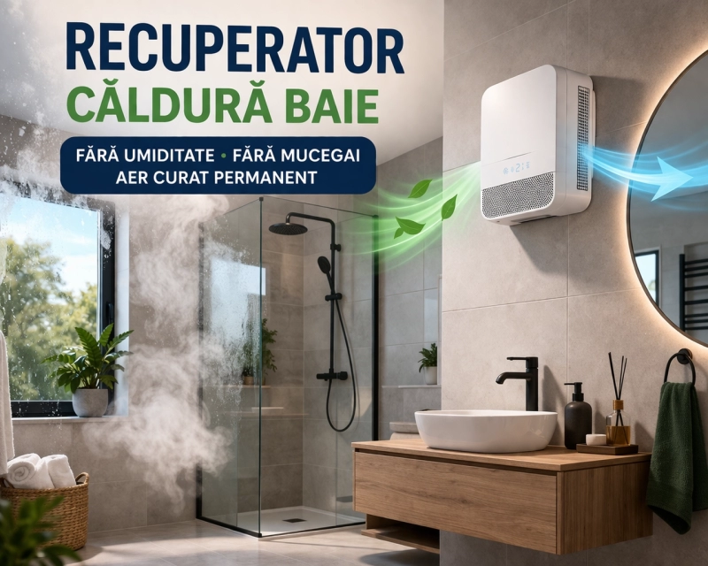 Recuperator de căldură pentru baie – scapă de umiditate și mucegai